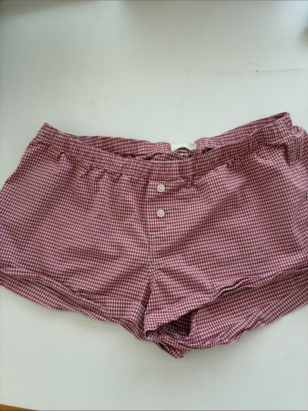 Brandy Meville Women's Red Gingham Shorts - Lightweight Casual